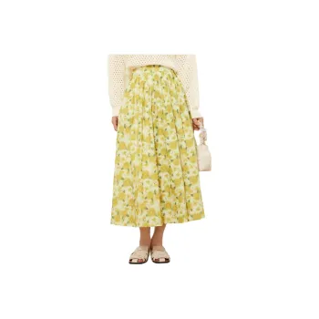 Fragment SS24 Casual Long Skirt Women's Yellow