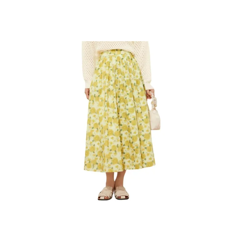 Fragment SS24 Casual Long Skirt Women's Yellow-0