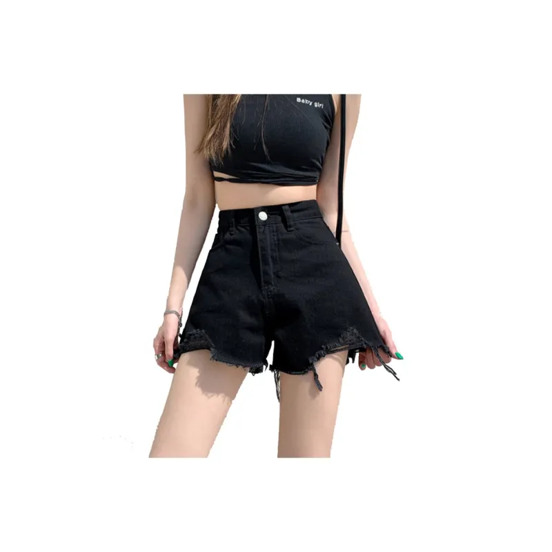 Concubine Zhu Denim Shorts Women's Black-11