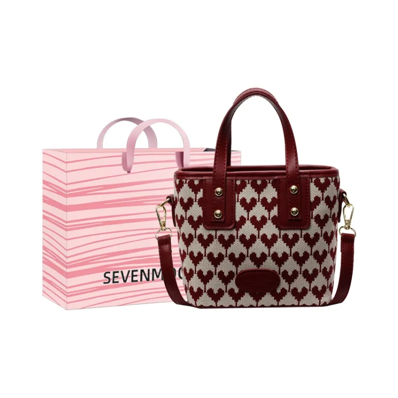 SEVENMOONS Fabric Handbag Women's Joyful Pink/Joyful Red/Heart Red/Burgundy-6