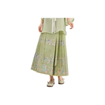 SNBL Casual Long Skirts Women's Green