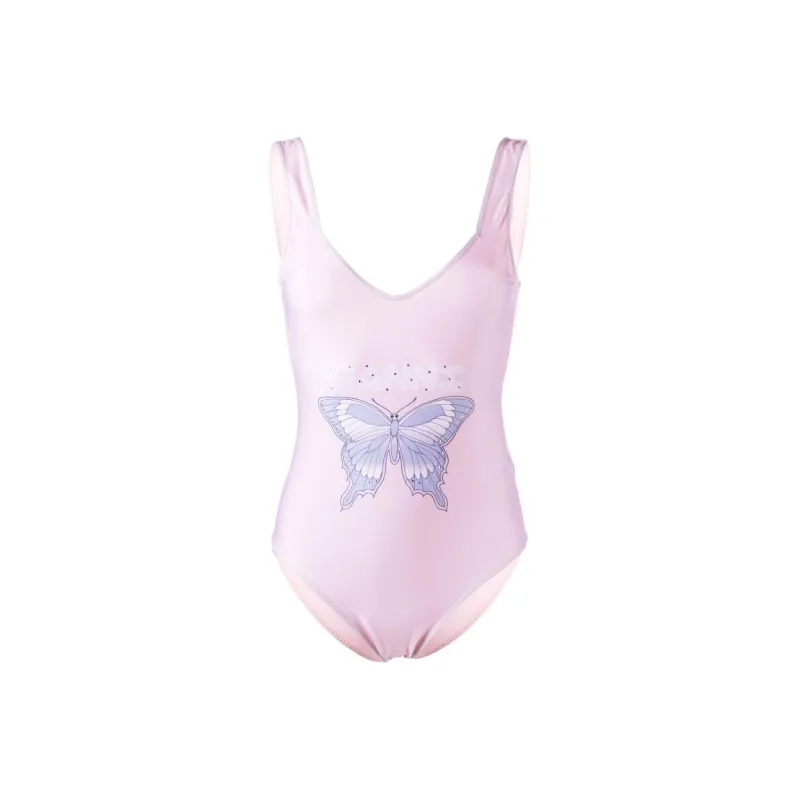 GANNI Graphic Printed Sleeveless Swimsuit-0