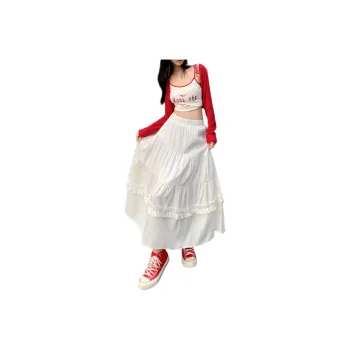 ZNZX Casual Long Skirts Women's White