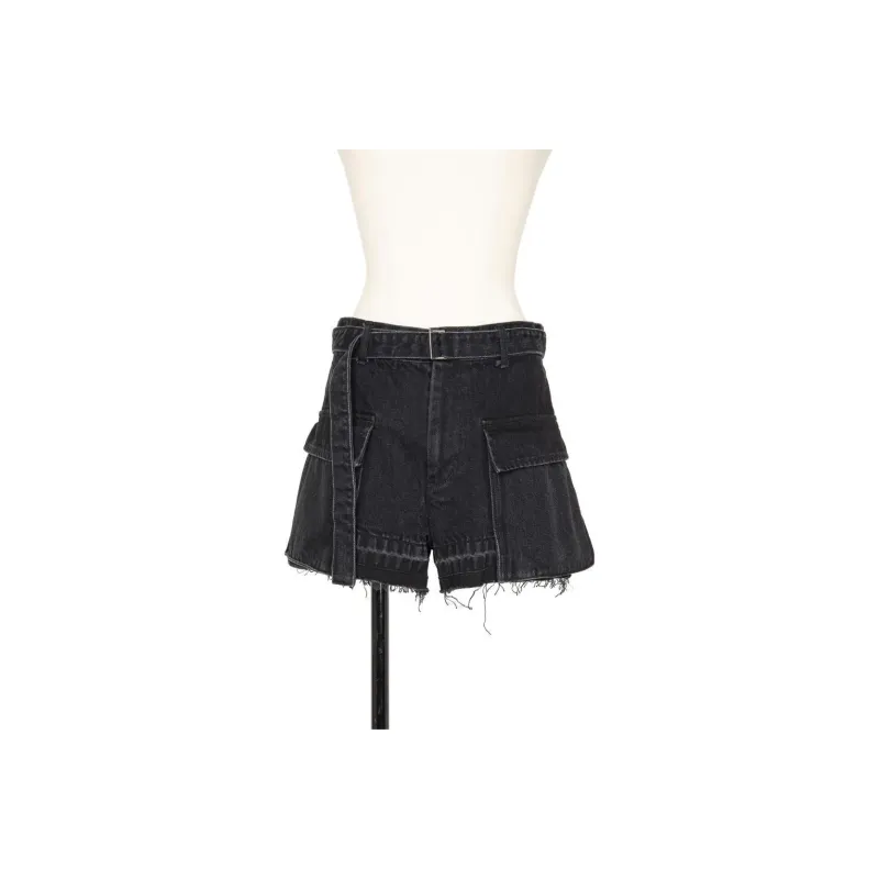 Sacai Denim Cargo Shorts-0
