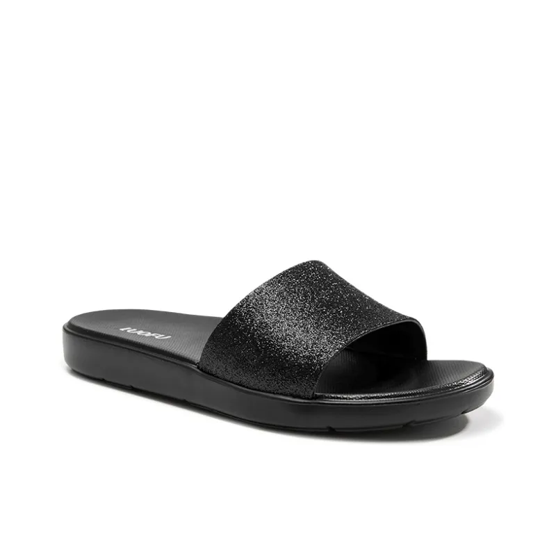 LUOFU Slide Slippers Women's Shimmery Powder/Shimmery Black/Shimmery Bean Paste-12