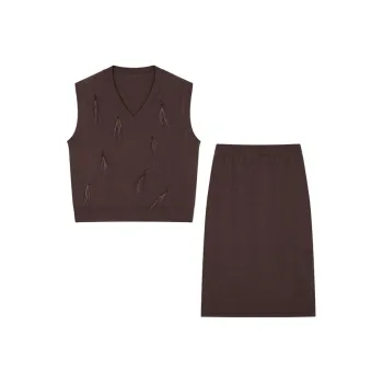 IHIMI Skirt Set Women's Chocolate Brown