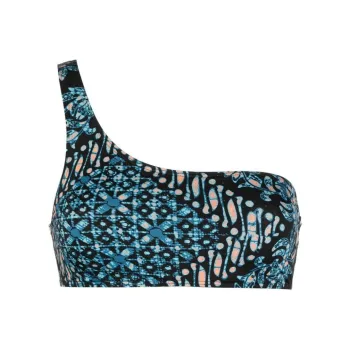 Ulla Johnson Graphic-print One-shoulder Bikini Top