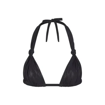 SKIMS LIQUID SHINE SWIM KNOTTED MICRO TRIANGLE TOP Bikini Women's ONYX/Onyx