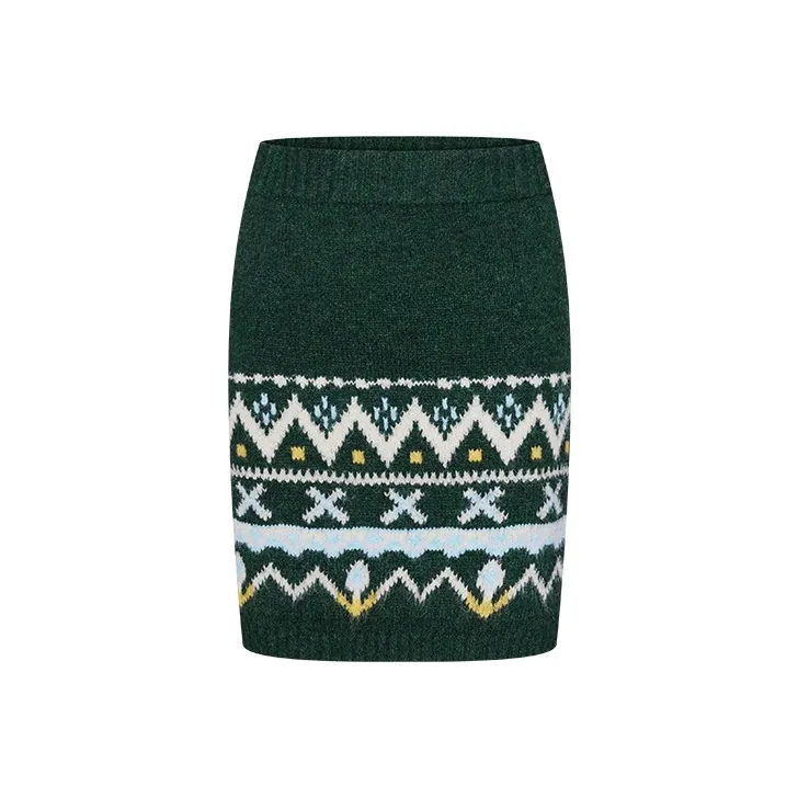 URBAN REVIVO Casual Short Skirts Women's Dark Green-0