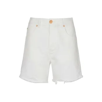 BALMAIN Denim Shorts Women's White
