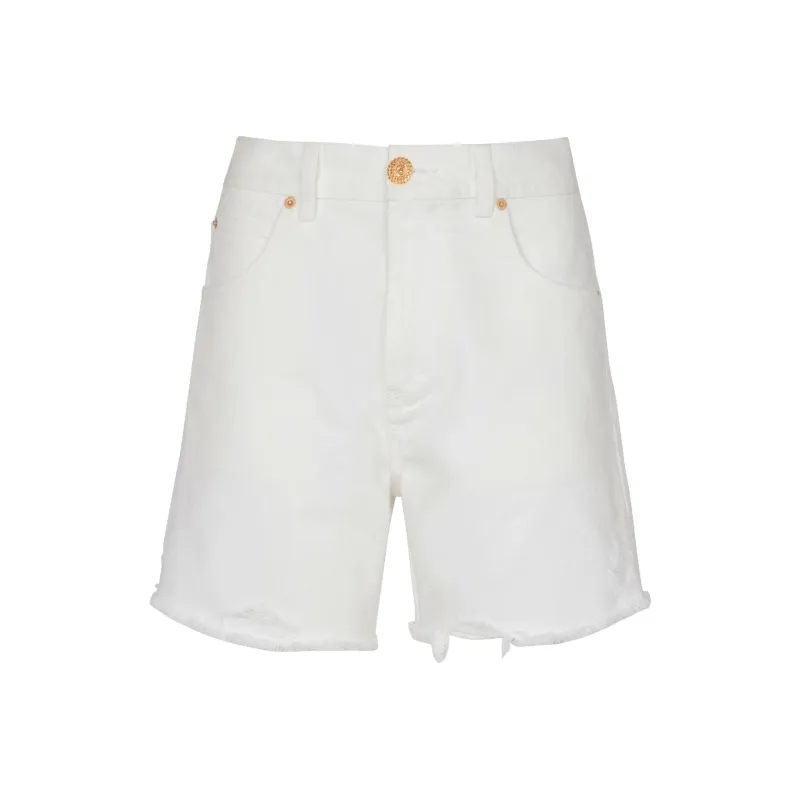 BALMAIN Denim Shorts Women's White-0