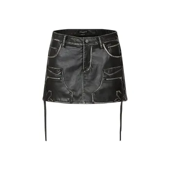 URBAN REVIVO Casual Short Skirts Women's Dark Coffee Brown