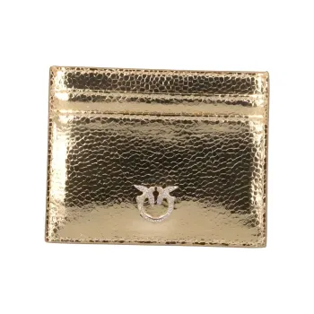 PINKO Leather Card Holder Women's Gold