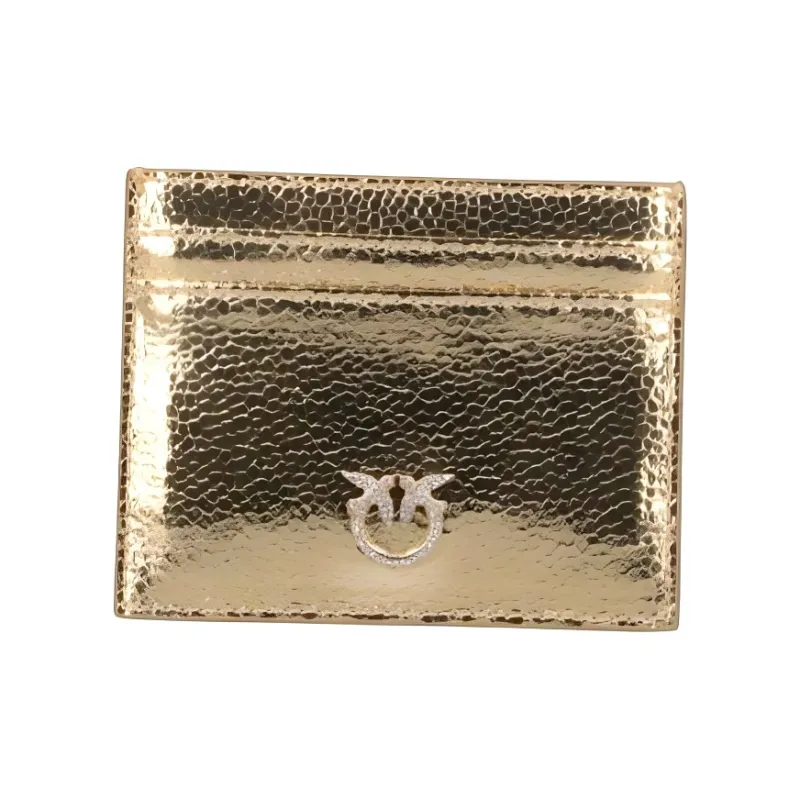 PINKO Leather Card Holder Women's Gold-0