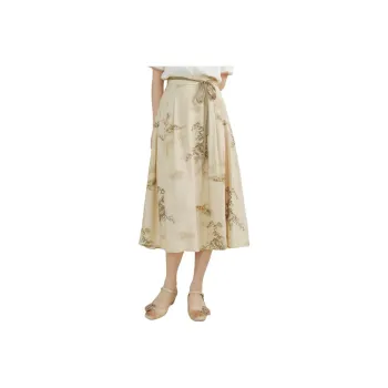 ZIHAN Casual Long Skirt Women's Khaki