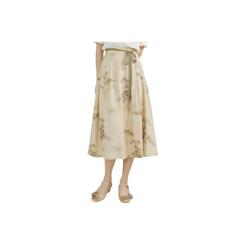 ZIHAN Casual Long Skirt Women's Khaki-0
