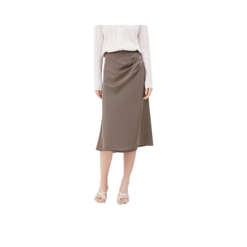 TKY SHOP Casual Long Skirt Women's Coffee