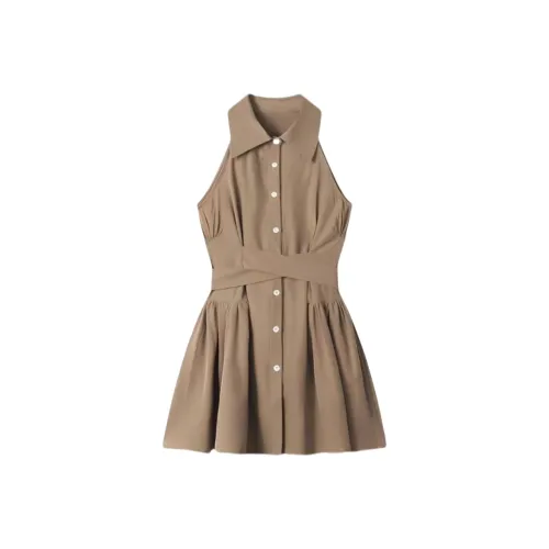 YGPRW Sleeveless Dresses Women's Coffee