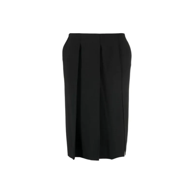 SportMax Pleated Virgin Wool Skirt-0