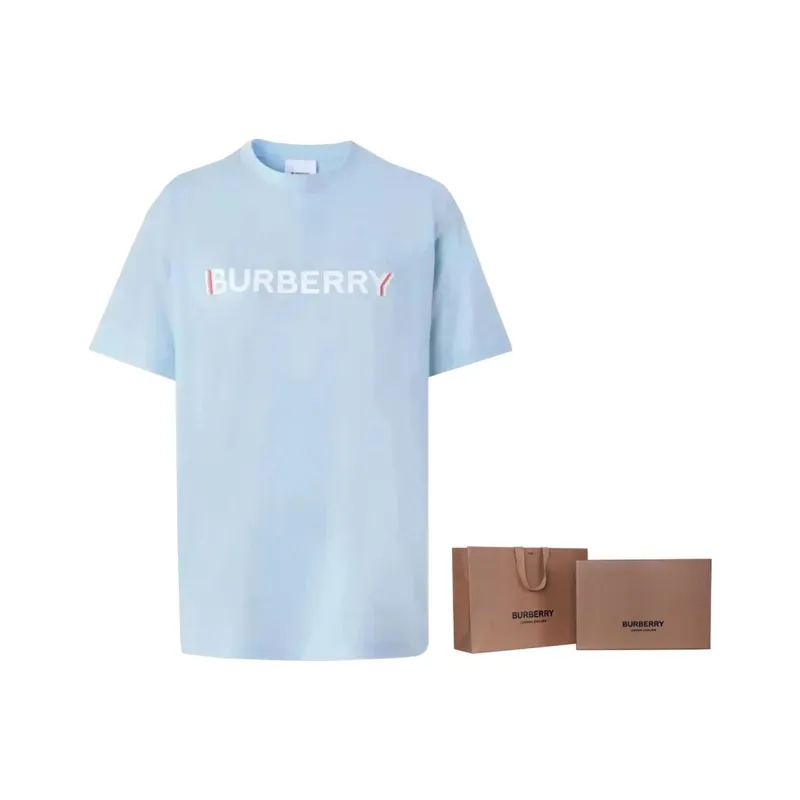 Burberry SS22 Women's Logo Crewneck Short-Sleeve T-Shirt 'Light Blue'-5