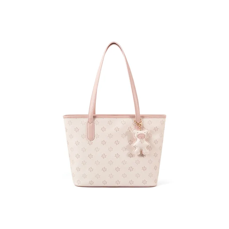 Vigno Synthetic Leather Shopping Bag, One Shoulder Tote Bag Regular Women's Pink-0
