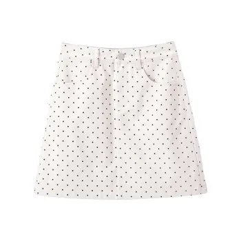 XIANGYING Denim Short Skirts Women's Beige
