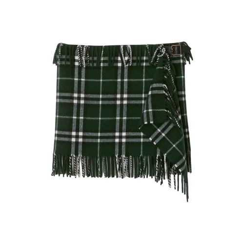 Burberry Checked Fringed Edge Mini Skirt