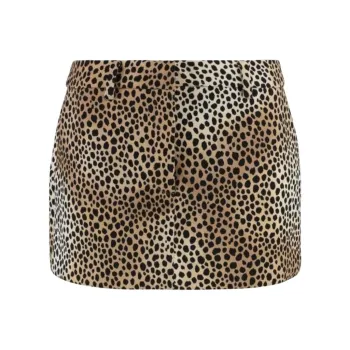 MICHAEL KORS Cheetah Print Stretch Crepe Mini Skirt