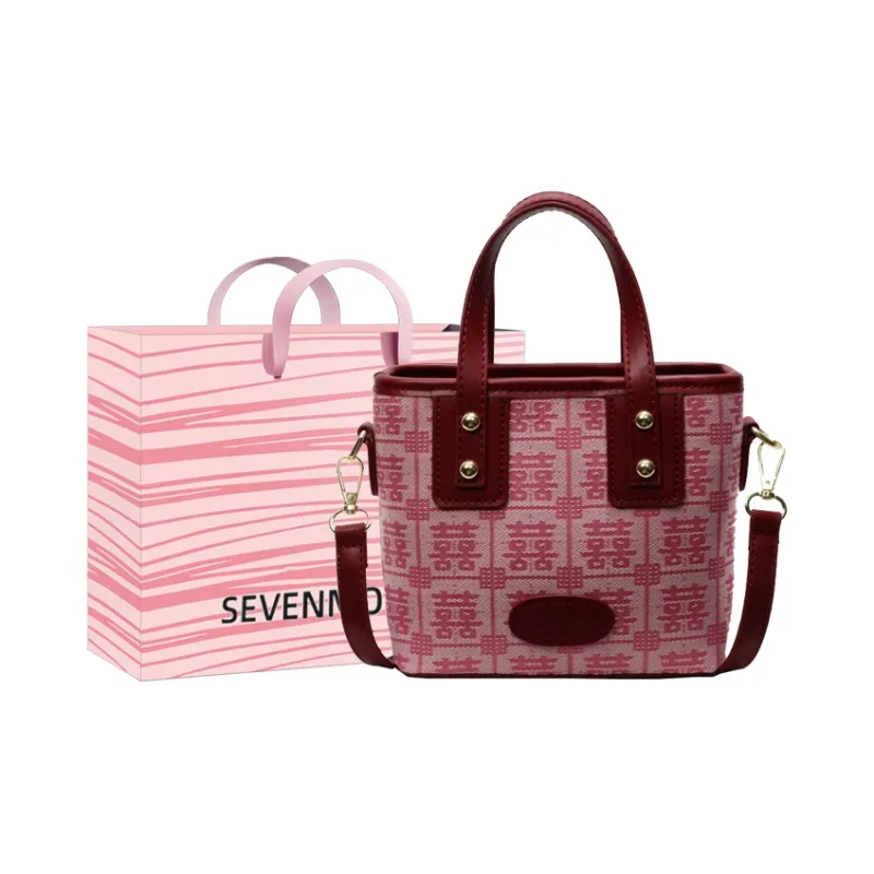 SEVENMOONS Fabric Handbag Women's Joyful Pink/Joyful Red/Heart Red/Burgundy-0