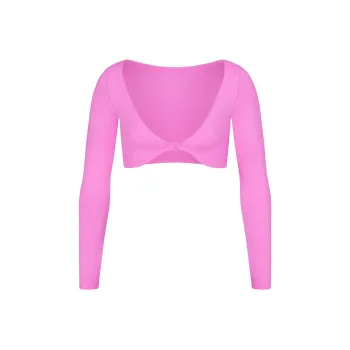 SKIMS SIGNATURE SWIM LONG SLEEVE SHRUG Bikini Women's NEON ORCHID/Neon Orchid