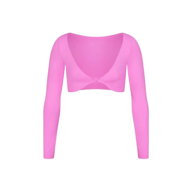 SKIMS SIGNATURE SWIM LONG SLEEVE SHRUG Bikini Women's NEON ORCHID/Neon Orchid-0