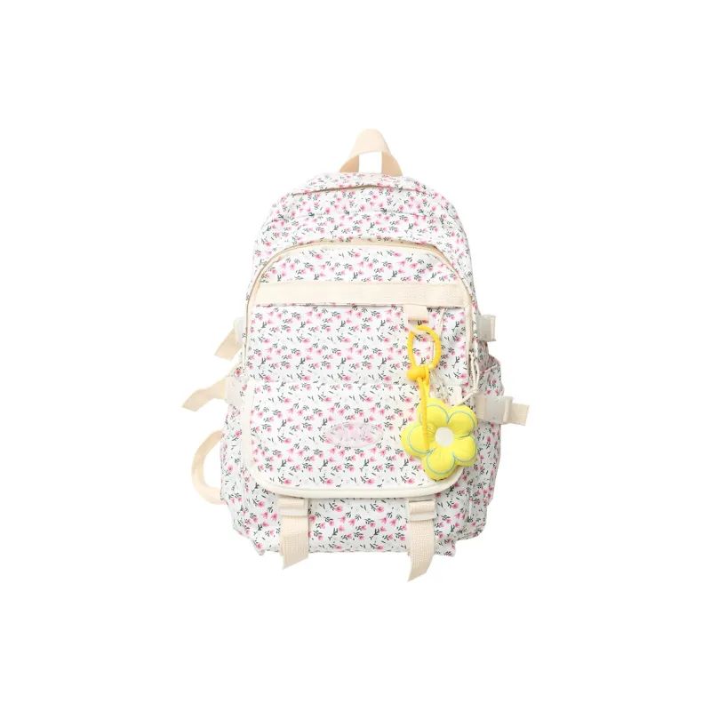 Yalu Nylon Backpack Regular Women's White/Pink/Blue-0