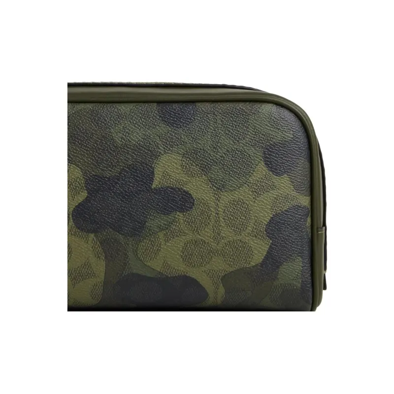 COACH Coated Canvas Makeup Bag Trumpets Unisex Dark Color Trefoil Multicolor-4