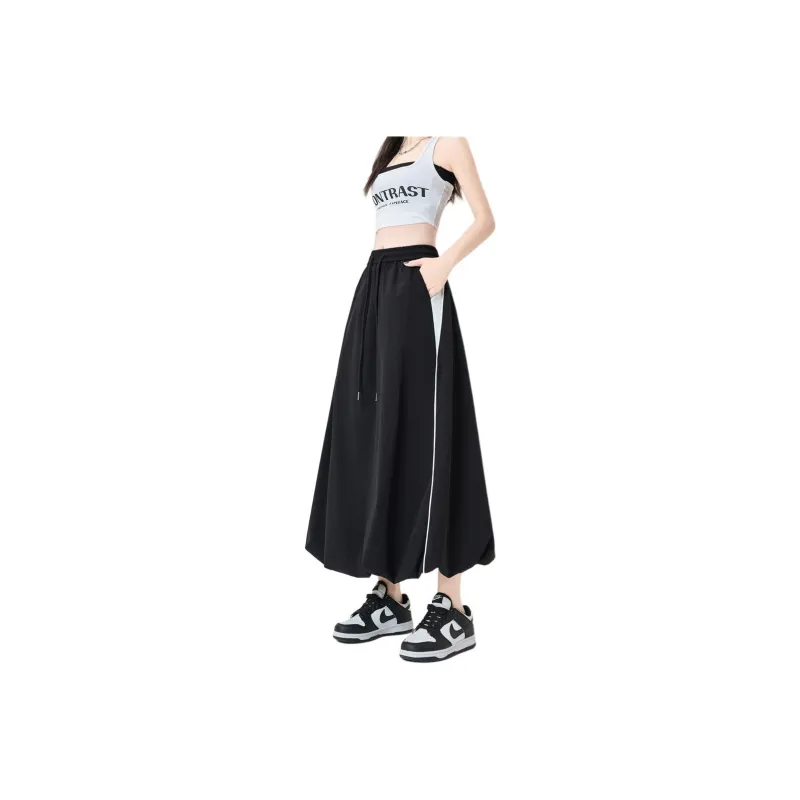 Flowers In Water Casual Long Skirt Women's-0