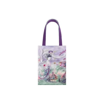 Daparo Yeung Polyester Fleece Tote Handbag Unisex Purple