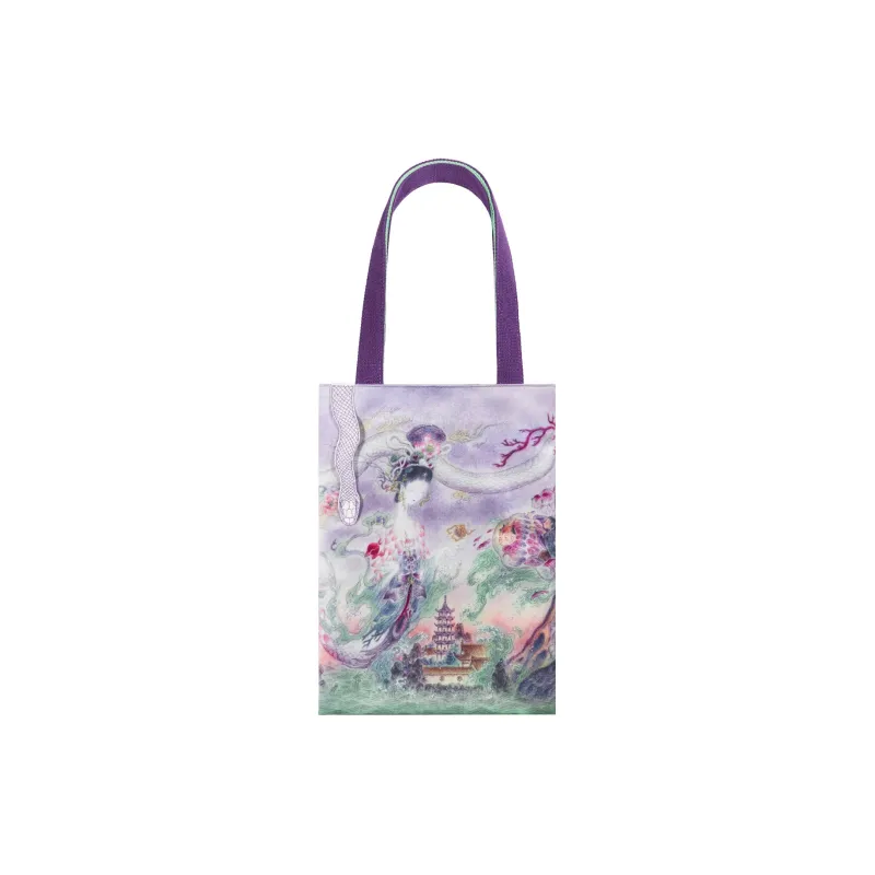 Daparo Yeung Polyester Fleece Tote Handbag Unisex Purple-0