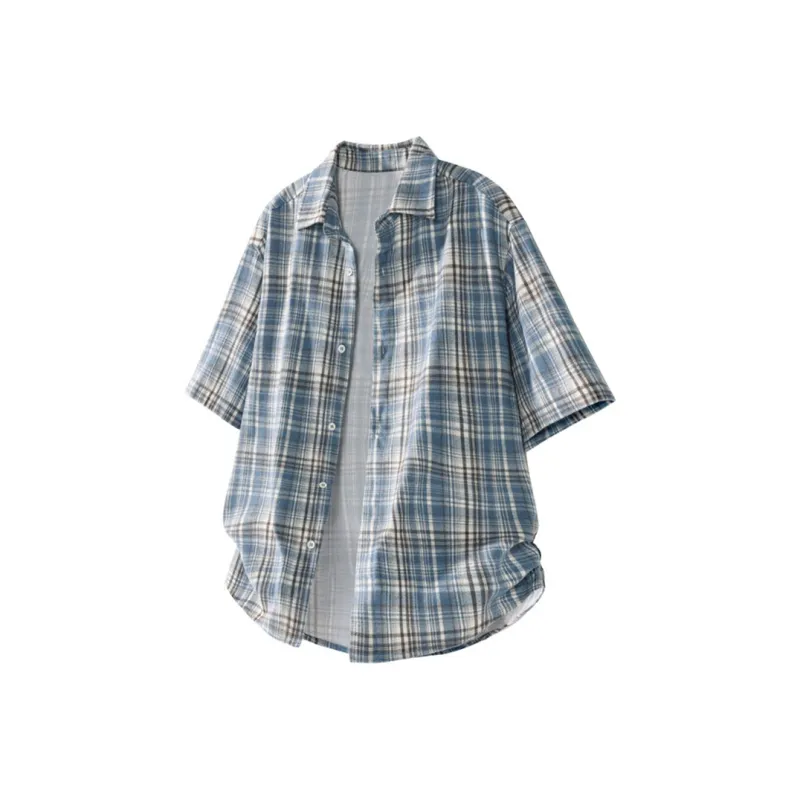 Dme Shirts Unisex Blue Plaid-0