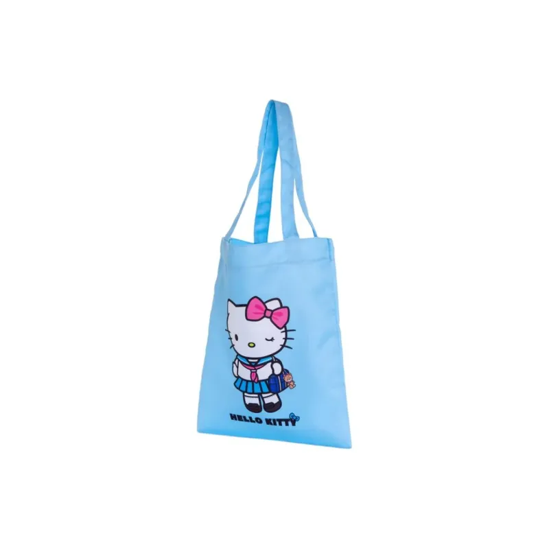 Sanrio Hello Kitty Polyester Tote Bag, Shopping Bag, Handbag, Shoulder Bag Women's Blue-2
