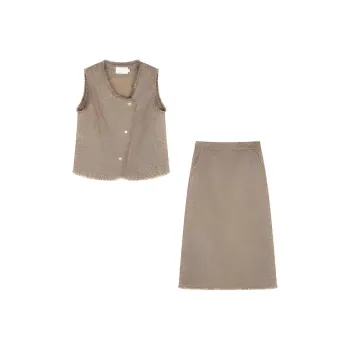 IHIMI Skirt Set Women's Brown Apricot
