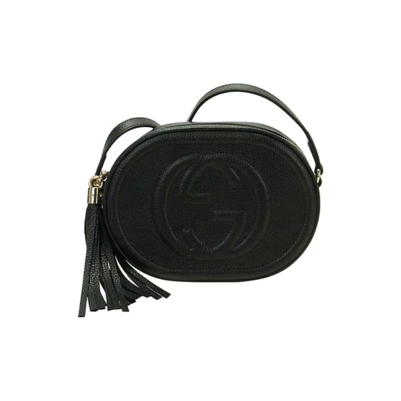 GUCCI Soho Calfskin Shoulder Bag Women's Black-0