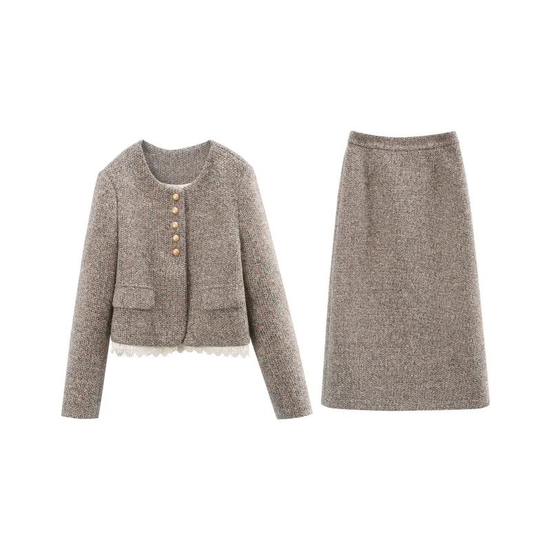 A Paradise For Awakening Skirt Set Women's Gray-0