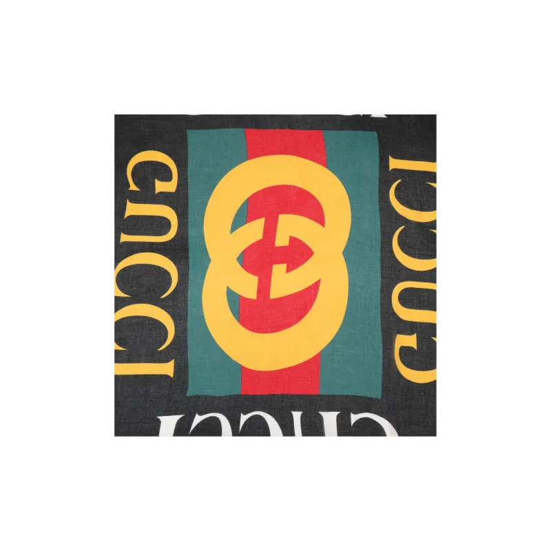 GUCCI Web' Striped Shawl Black-2