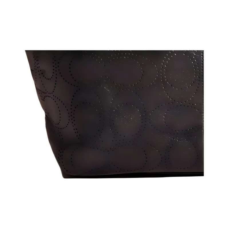 COACH Carly Leather Tote Bag Shopping Bag Handbag Shoulder Bag Large Size Women's Black-3