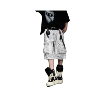 Weles Denim Shorts Unisex White