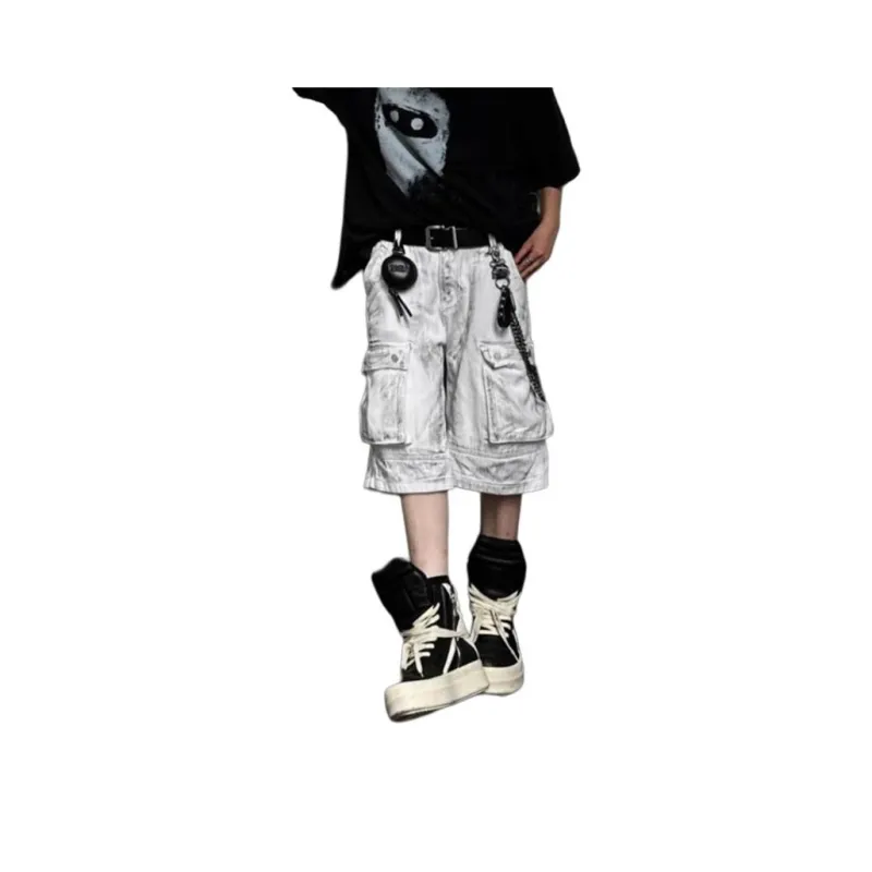 Weles Denim Shorts Unisex White-0