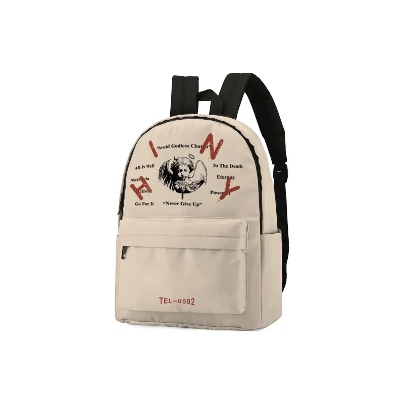 HINY Polyester 13 Inch Laptop Bag Backpack For Students Regular Unisex White-1
