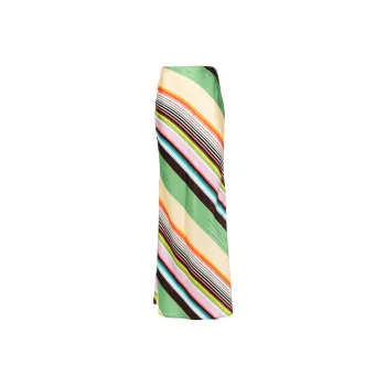 Christopher John Rogers Striped Satin Maxi Skirt