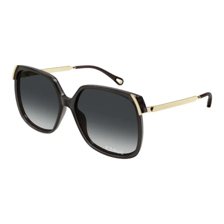 Chloe Acetate Square Sunglasses Unisex Black-0