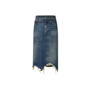 R13 Jesse Distressed Frayed Skirt