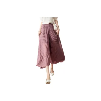 XWI Casual Long Skirt Women's Leather Pink